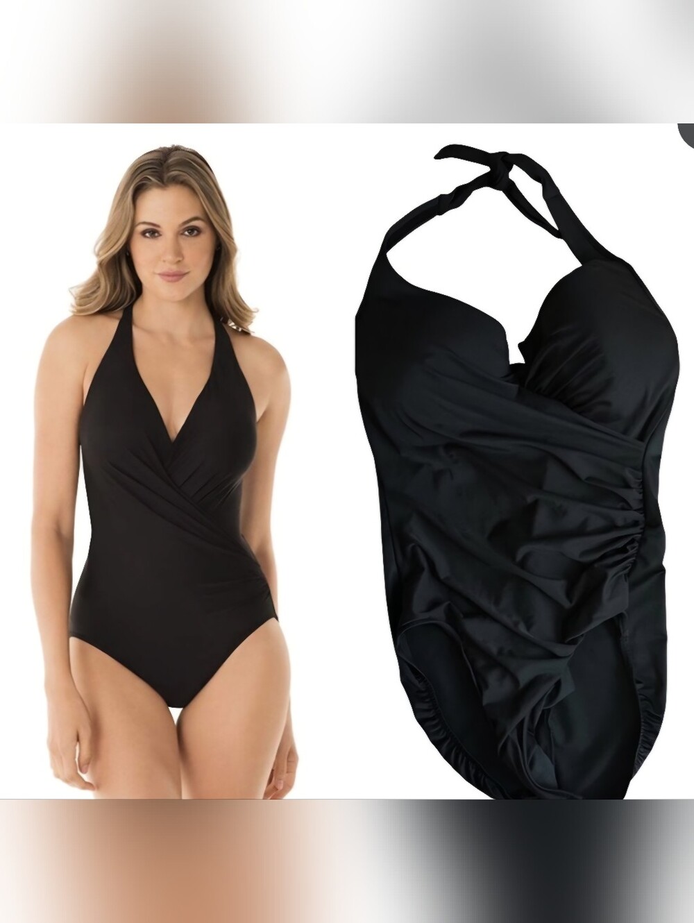 Miraclesuit Wrapsody‎ One Piece Swimsuit Halter Tummy Control Shaping Size 12